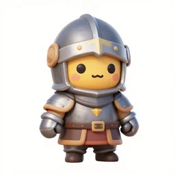 cute medieval knight, 3 d game asset, cel shaded, kawaii