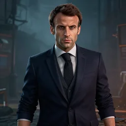 screenshot of emmanuel macron as a character in dead by daylight video game