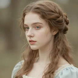 cinestill 5 0 d panorama portrait of a dreamy beautiful t by roversi like lady of shalott by waterhouse 3 5 mm lens, 8 k, elegant, highly detailed, pale tonal matt, soft blur, artstation, sharp focus, head in focus