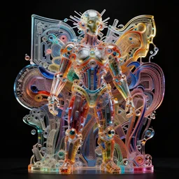vibrant ultra clear abstract sculpture, cyberpunk, by laurie greasley, gustave dore, ron english, cybernetics, low contrast, cinematic dramatic lighting, hyper realistic detailed intricate render, hypermaximalist, ornate, epic composition, 4 k 8 k, cryengine octane blender, sharp focus, concept art, masterpiece