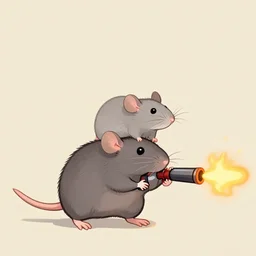 a rat mother bringing you a flamethrower