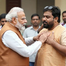 Modi slapping a fat pakistani man’s chest