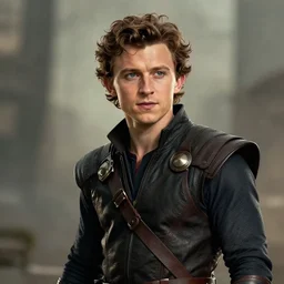 tom holland portrait as a dnd character fantasy art.