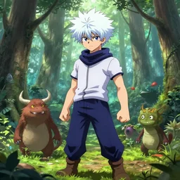 killua lightning hxh digital art james paick realistic forest monsters