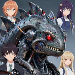 closeup headshot artwork of a cybernetic dunkleosteus character, incredibly detailed, D&D, anime key visual, Fate/Zero, Steins;Gate, finished concept art, cinematic filter, digital art by Makoto Shinkai and CLAMP, trending on Artstation