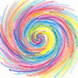 abstract swirls of color, crayon drawing, blurry