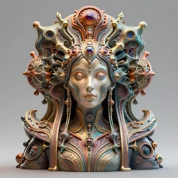 artstation futuristic 3 d model of hyper - detailed!!! beautiful groovypunk queen of fractal magma in full regal attire. face portrait. art nouveau!!! symbolist visionary, giant fractal details. horizontal symmetry by zdzisław beksinski, iris van herpen, raymond swanland and alphonse mucha. hyper - real beautiful