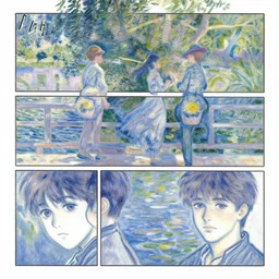a manga scene painted by monet