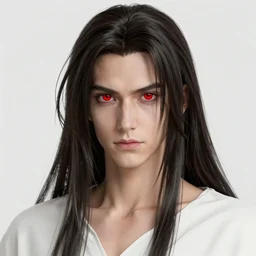 vampire, long dark hair, bright red eyes, castlevania, character concept art, sharp focus, octane render, unreal engine 5, highly rendered, trending on artstation, detailed linework, illustration by artgerm, wlop, and ayami kojima