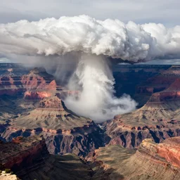 the grand canyon getting hit by a massive tsunami