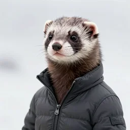 ferret furry guy, digital art high quality, jacket
