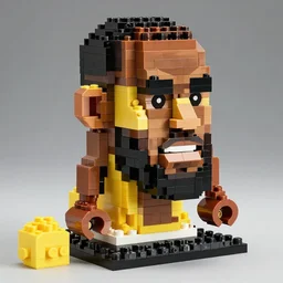 lego sculpture of lebron james