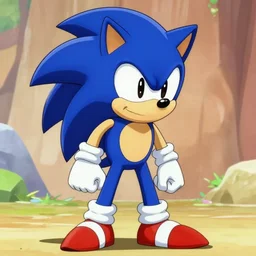 sonic the hedgehog in the style of anime