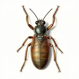 Xiphosura, scientific depiction, Textbook Illustration in clolour, 1982