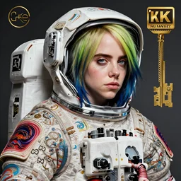 hyperrealistic portrait of a woman monster astronaut, billie eilish, well lit, intricate abstract. gucci style, intricate artwork, by tooth wu, wlop, beeple. in the style of jin kagetsu, by ruan jia and artgerm and range murata and wlop and ross tran and william - adolphe bouguereau and beeple. key art. fantasy illustration. award winning, artstation, intricate details, realistic, hyperdetailed, 8 k resolution.