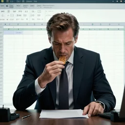 an excel spreadsheet eating a businessman, beksinski, wayne barlowe, very coherent symmetrical artwork, cinematic, hyper realism, high detail, octane render, 8 k