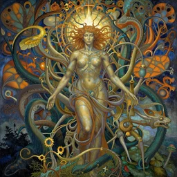 divine chaos engine by roger dean and andrew ferez, symbolist, visionary, art forms of nature by ernst haeckel
