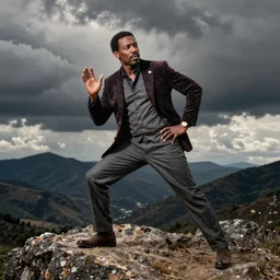 steve harvey on an odyssey to find and recover his lost bick, dramatic pose, by greg hildebrandt