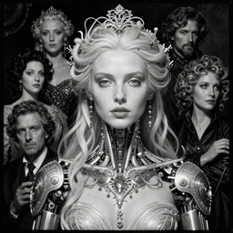 a portrait of a feminine cyborg nymph - machina - by kiki smith, by tony diterlizzi, by portrait, ilford hp 5, hypermaximalist, elegant, ornate, hyper realistic, super detailed by artgerm, tomasz alen kopera, peter mohrbacher, donato giancola, joseph christian leyendecker and h. r. giger