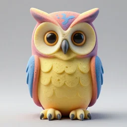 symmetrical detailed sculpture of an owl, made of Colorful Sponge--cfg_scale=12