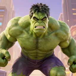 The Hulk as a character in the game Overwatch, Gameplay Footage, detailed face, action shot