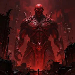 big evil city, dark fantasy, shadows, artstation trending, unreal engine 5, red, highly detailed, sharp