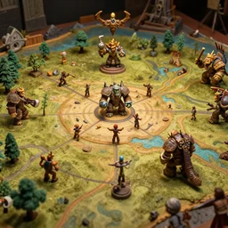 a award winning closeup photo of a stopmotion animation filming set of warcraft's entire map