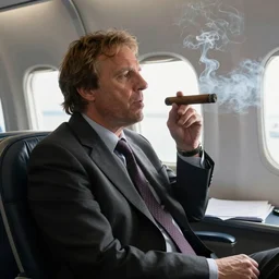 Jordan Peterson smoking a cigar on an aircraft carrier