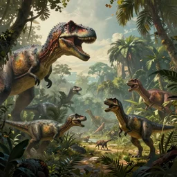an epic historical depiction of jurassic pangea jungle, no dinosaurs, in the style of greg rutkowski, alphonse mucha, digital painting, unreal engine, atmospheric, extremely detailed masterpiece, cinematic lighting