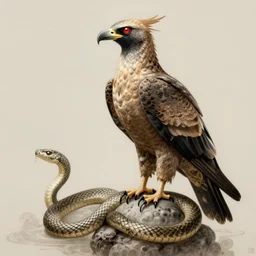 vulture with snake tail, intricate, elegant, highly detailed, digital painting, artstation, concept art, smooth, sharp focus, illustration, orientalism, bouguereau, rutkowski, mucha