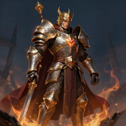male paladin of the thunder, digital illustration, by genzoman