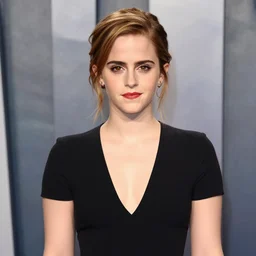 emma watson, low v cut shirt