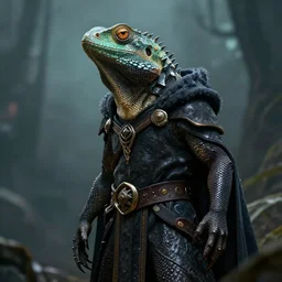 portrait lizard cleric artstation, raven. style greg rutkowsk, octane render, unreal engine 6, epic game graphics, fantasy, cyberpunk, conceptual art, ray tracing