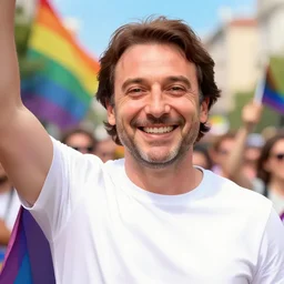 Matteo Salvini happily celebrating the Gay pride parade