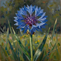 painting of a corn flower by Emil Nolde