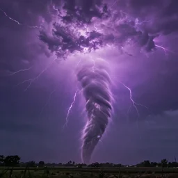 purple color lighting storm tornado trippy nebula sky