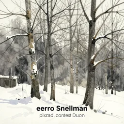 a watercolor painting of trees in the snow by eero snellman, pixabay contest winner, modern european ink painting, watercolor, impressionism, painterly