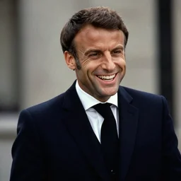 Emmanuel Macron laughing in American Psycho (1999)