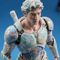hyperrealistic close-up pastel neoclassical exoskeleton! chinese man highly detailed concept art eric zener elson peter cinematic hard blue lighting high angle hd 8k sharp shallow depth of field