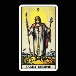 The tarot card of earthly demise, uncropped, 8k, highly detailed, commission, concept art.