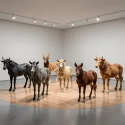 Damien Hirst art installation titled Animals, 4K photo