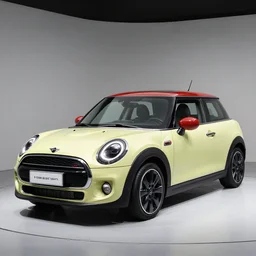 A Mini Cooper designed and produced by Tesla, promotional photo