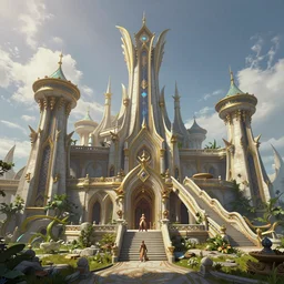 fantasy architecture, dowan race, non human, dowan palace, unreal engine, artstation by greg rutkowski, cgsociety - w 1 0 8 8