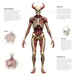 creature informative map, succubi anatomy, flesh, bones and organs visible, highly detailed, d & d style