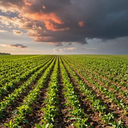an open field, growing rows of teeth, full color