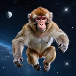 still of a monkey in space