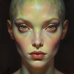 close up sci - fi ryan sickler with reptile eyes, honeydew skin, elegant, highly detailed, centered, digital painting, concept art, smooth, sharp focus, illustration, artgerm, tomasz alen kopera, peter mohrbacher, donato giancola, joseph christian leyendecker, wlop, frank frazetta