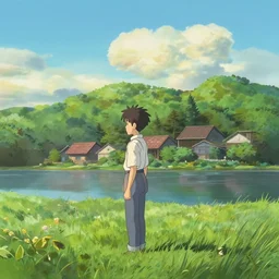 beautiful view, painted by makoto shinkai,