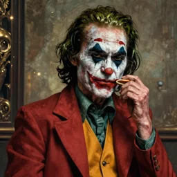 highly detailed full body portrait of old tired injured beatened up willem dafoe as lee bermejo joker, comic book cover art, global illumination, sharp focus, octane rendering, specular radiant light, detailed and intricate environment, hyper realistic elegant grotesque reinassance digital painting concept art by cristian sauret