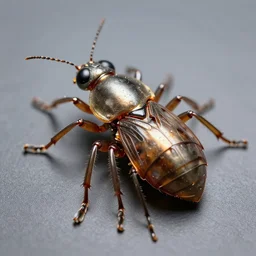 a mechanical insect dissected, macro photo